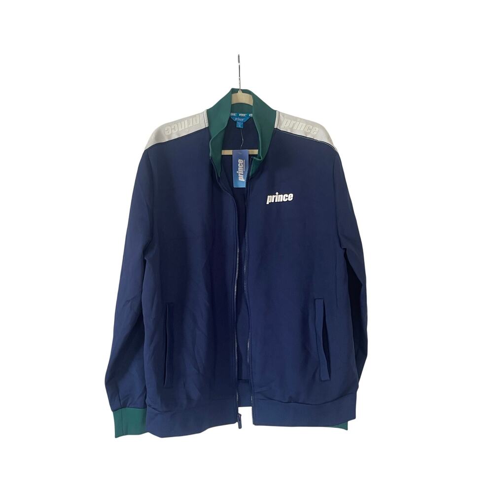 Prince Pickleball Track Jacket Mens XL Navy Blue Pocket Full-Zip Activewear NWT